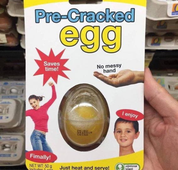 Pre cracked egg
